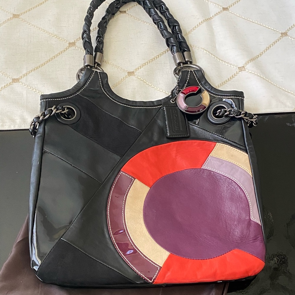 Authentic Coach Pop C Patchwork Slim Tote (Large)